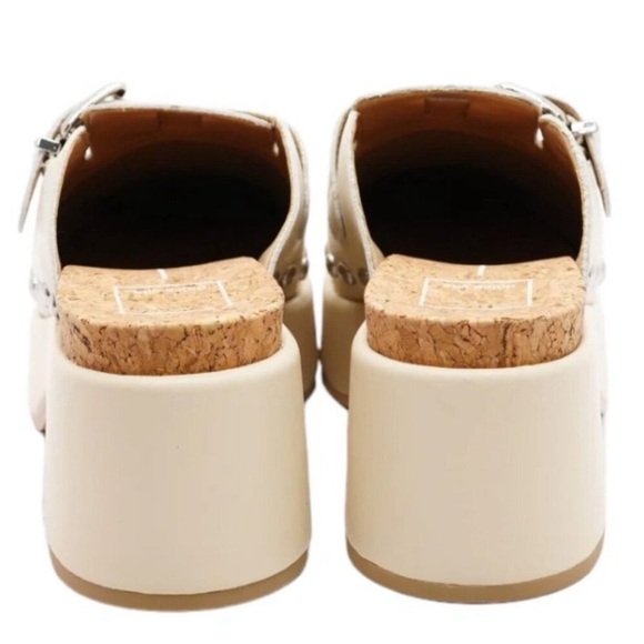 Dolce Vita Yevan Platform Studded Leather Clogs Mule Ivory Cream Latte NEW - Picture 12 of 12